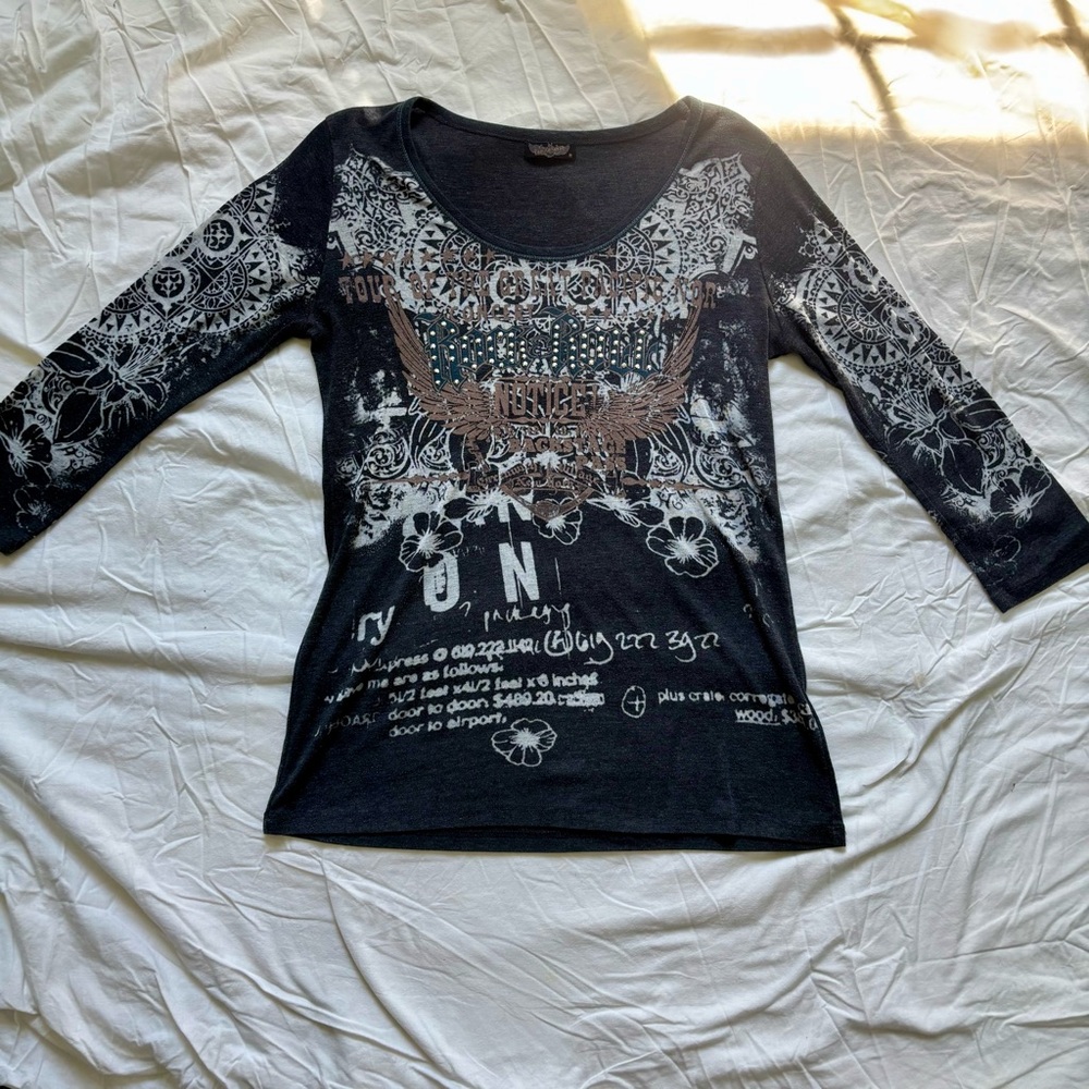 00’s Graphic 3/4 Sleeve Top
